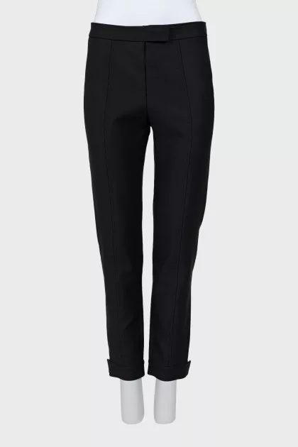 Tapered trousers with raised seams