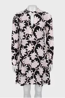 Silk dress with buttons