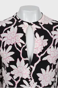 Silk dress with buttons