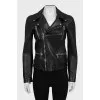 Leather jacket with decor on the back