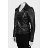 Leather jacket with decor on the back