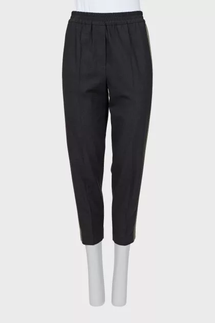 Tapered trousers with stripes