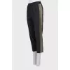 Tapered trousers with stripes