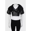 Cropped leather jacket