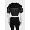 Cropped leather jacket