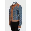 Denim jacket with leather inserts