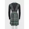 Dress with pattern and long sleeves
