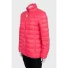 Pink quilted jacket with tag