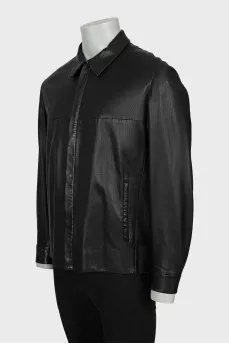Men's leather jacket with perforation