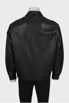 Men's leather jacket with perforation