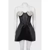 Mini dress with imitation corset