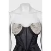 Mini dress with imitation corset