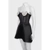 Mini dress with imitation corset