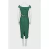 Lace dress with belt decoration