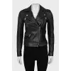 Slim fit black leather jacket