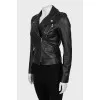 Slim fit black leather jacket