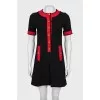 Two-tone dress with gold buttons