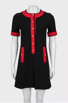 Two-tone dress with gold buttons
