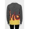Knitted sweater with long pile