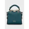Mini bag with perforation and embroidery