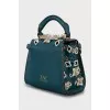 Mini bag with perforation and embroidery