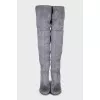Grey suede over the knee boots