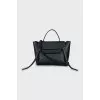 Satchel bag with gold hardware