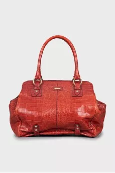 Embossed Leather Tote Bag
