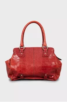 Embossed Leather Tote Bag