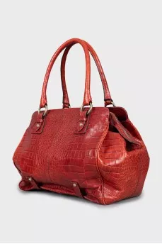 Embossed Leather Tote Bag