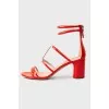 Red varnish sandals