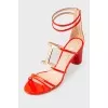 Red varnish sandals