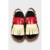 Leather sandals with wooden soles