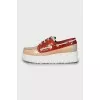 Leather loafers in a combination of colors