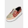 Leather loafers in a combination of colors