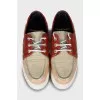 Leather loafers in a combination of colors