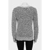 Black and White V-Neck Sweater