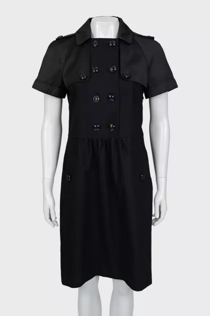 Double-breasted dress with collar