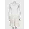 White knitted sleeveless dress