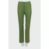 Green trousers with a mid-rise