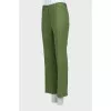 Green trousers with a mid-rise