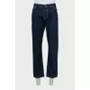 Men's Dark Blue Button Down Jeans
