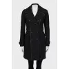 Double-breasted coat with patch pockets