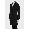 Double-breasted coat with patch pockets