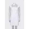White dress with relief pattern