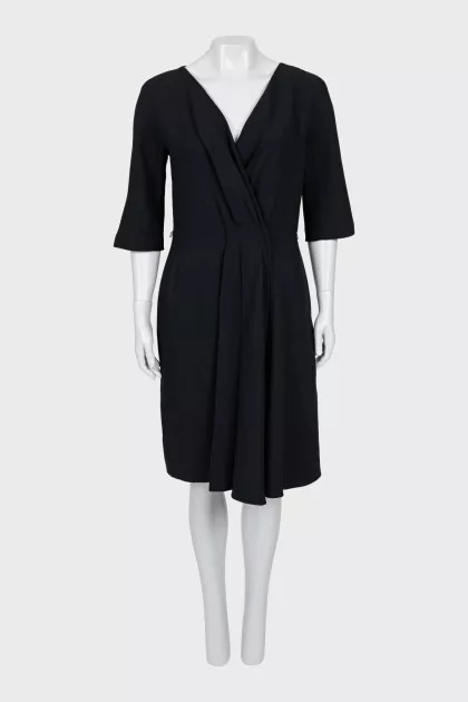 Black V-neck dress