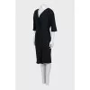 Black V-neck dress