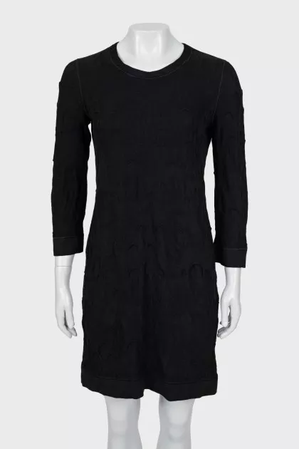 Wool dress with relief pattern