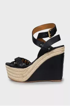 Wedge Sandals with Braiding