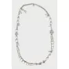 Silver necklace with artificial pearls